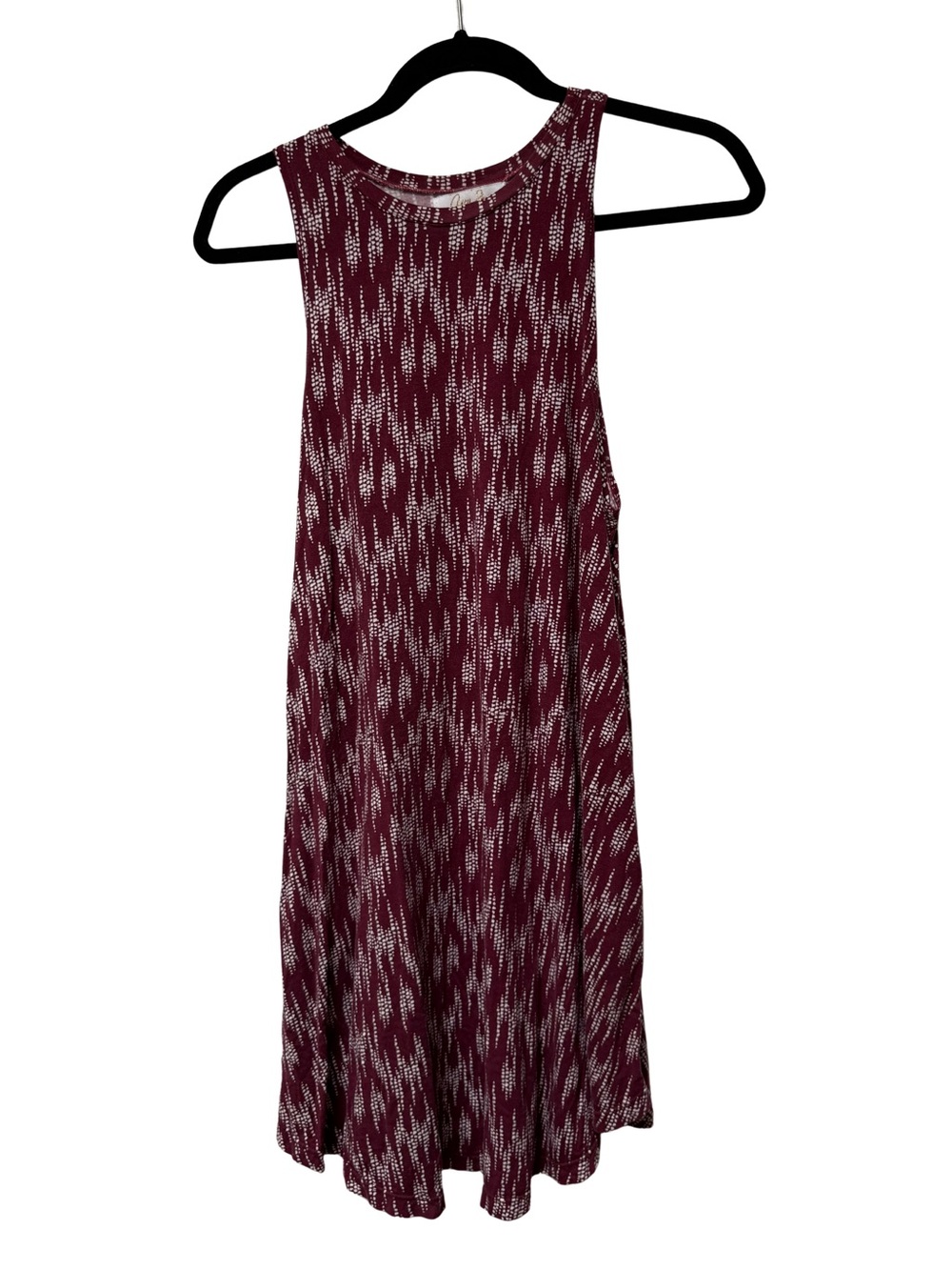 Ava Sky Fighting Eel Hawaii Maroon Tank Printed Swing Dress Summer Tropical Larg